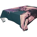 SyXIOP Mantel bohemio sexy de anime malvado, lavable para cocina y comedor, camping, 1,8 m a 2,4 m, ajustable, color azul, paquete de 1,3 x 183 cm