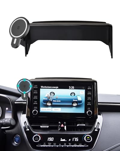 PZK Car Phone Mount for 2019-2025 2026 Toyota Corolla/Corolla Hatchback/Corolla Cross 2022-2025 2026 Accessories 8-inch Screen Magnetic 15W Fast Wireless Charger Car Phone Holder Not Affect Air Vent