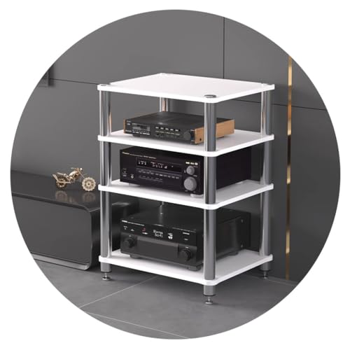 Support tourne-disque en MDF à 4 niveaux pour centre de divertissement