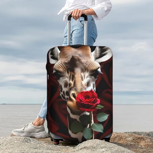 Housse pour valise élastique girafe évite les rayures de bagages Noir L