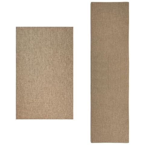 EARTHALL 2 PCS Boho Area Rug Washable Rugs for Entryway Natural, Braided Throw Rugs with Rubber Backing Door Mat Indoor Outdoor Entrance Small Cotton Woven Carpet for Kitchen Foyer Front Door Cover