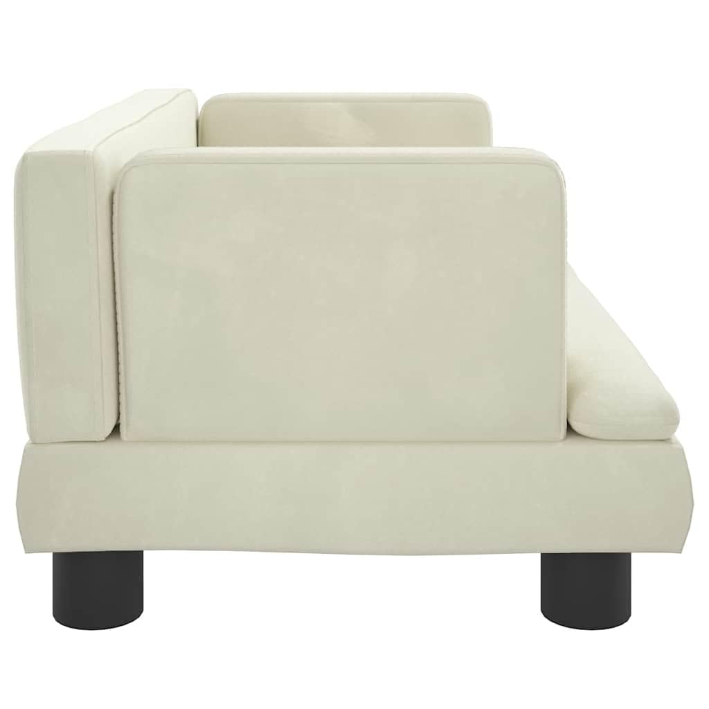Cuccia per cani in velluto color crema, 60 x 40 x 30 cm, con materasso morbido, cuscino antiscivolo, cestino antigraffio, rimovibile e lavabile, per animali domestici, cuccioli, anziani