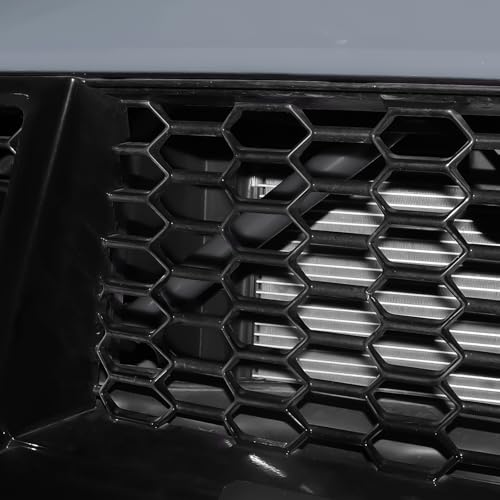 Image of KUNGKIC For 2024 2025 Mustang Grill Inserts Trims ABS V Brace Stripes Wrap Covers Exterior Car Accessories (Gray)