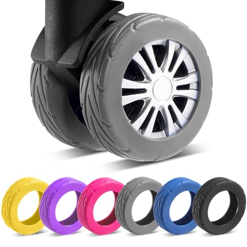 Couvertures de Roue à Bagages de Mise à Niveau de 8 pièces, valises à Bagages, résistantes à l'usure, Anti-Bruit, couvercles protecteurs de Roue en Silicone pour Roue Spinner de 2-2,4 po (Gris)