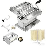 MZTOGR Machine à pâtes et raviolis, lot de 6 pièces en acier de 150 mm avec 9 réglages d'é...