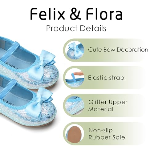 Image of Felix & Flora Toddler Flower Girl Dress Shoes - Girl Ballet Flats Party School Shoes Wedding