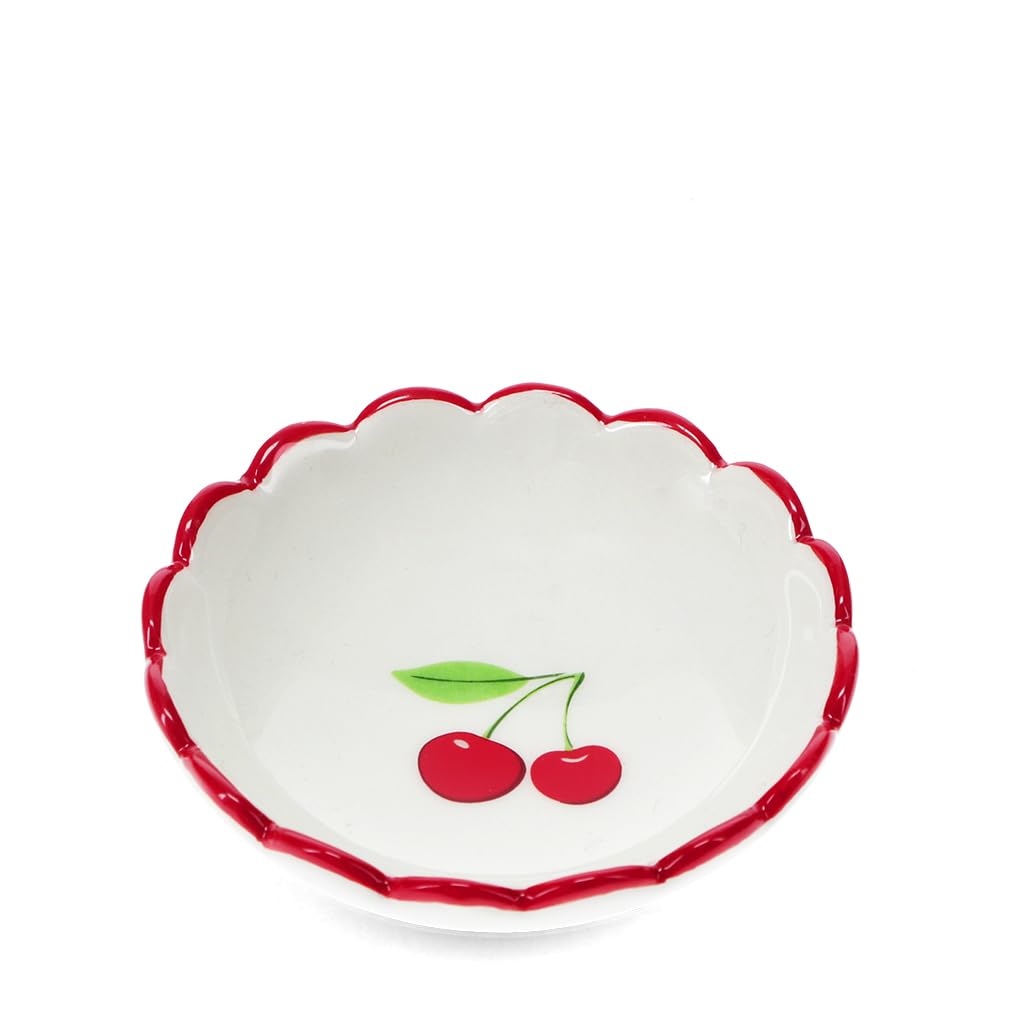 Rex London Cherry Scalloped Ceramic Trinket Dish (9Cm)