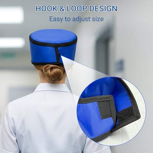 Image of Dental X-Ray Lead Cap, 0.35mmPb Radiation Protection Hat for CT Room & Pet Clinics, Adjustable Head Shield for Radiology & Fluoroscopy
