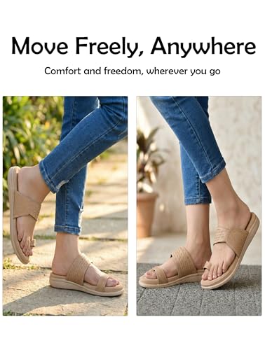 Image of HEALTH FIT EXTRA SOFT Women's Comfortable Memory Foam Doctor Slippers /Flip-Flops|Fashionable Casual & Stylish|Lightweight & Breathable|Outdoor Synthetic Casual Chappals Sandals Ladies & Girls HF24