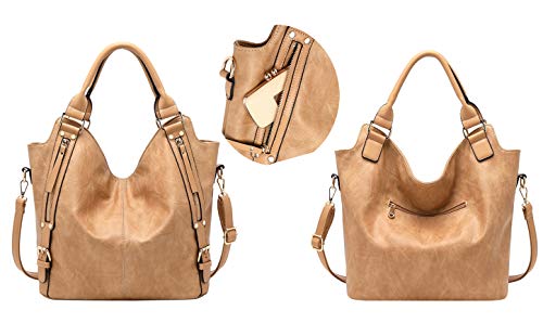 Image of Women Tote Bag Handbags PU Leather Fashion Hobo Shoulder Bags with Adjustable Shoulder Strap
