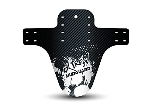 Seribas Garde-boue pour vélo de montagne (2 unités) avant et arrière, avec serre-câbles, aspect carbone MTB couleur blanche Cover