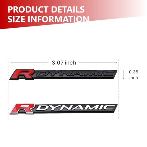 Image of Special Vechicle Symbol R-Dynamic Sports 3D Badge,Car Body Trunk Fender R-Dynamic Emblem Logo Sticker Compatible with Jagvar Land R0ver Accessories (R Chrome)