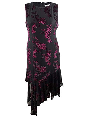 Calvin Klein Womens Velvet Burnout Midi Dress Black 8