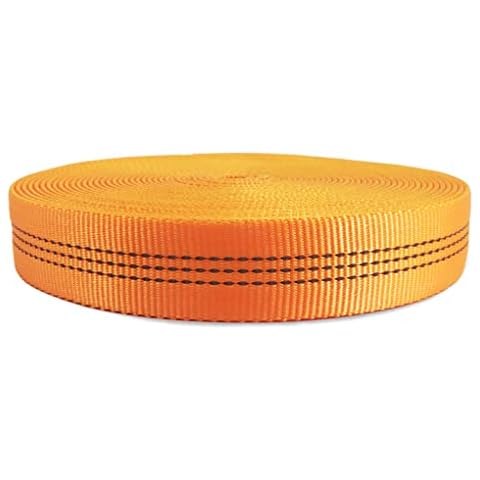 NewDoar CE UIAA Certified 1 Inch Nylon Webbing Strap/Tubular Climbing Webbing - Heavy Duty Strap for Rescue, Climbing, Harnesses, Rock Work, & Firefighting(Orange,30 Yard) Cover