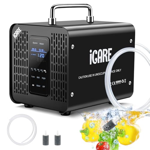 Ozone Generator 60,000mg/h & Ozone Generator Water 1000 mg/h High Capacity Smart Ozone Machine Odor Removal Commercial Ozone Odor Eliminator for Home, Smoke, Pet Odor, Car, Cleaning Fruits, Vegetables by ICARE - Used condition - US$93.04