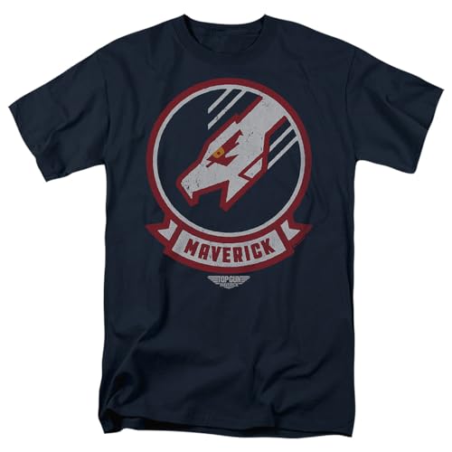 T-shirt Top Gun Maverick bleu marine anti déformation en taille M adulte
