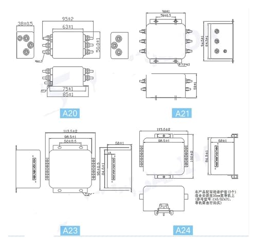 Filtre de puissance triphasé 380V CW12B-10A-S à interface de haute précision - 2