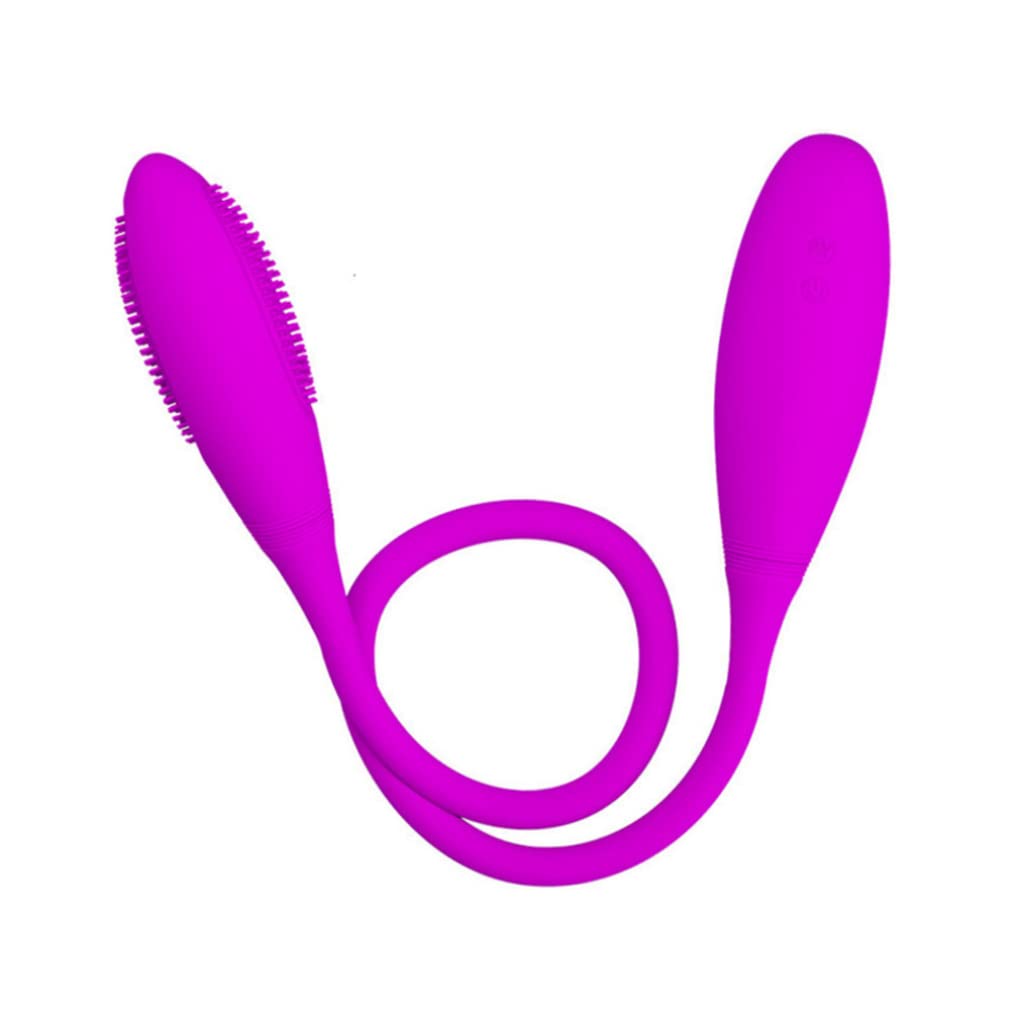 Consolador doble, vibrador de parejas 7 modos consolador doble de consolador impermeable consolador doble para parejas clítoris, vibrador de silicona, vibrador de parejas