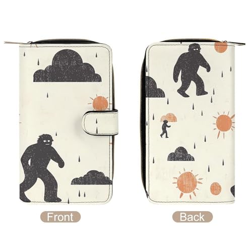 Bigfoot Rain Clouds Suns Long Wallet for Women Men Purses Coin Pouch Credit Card Holder Organizer3