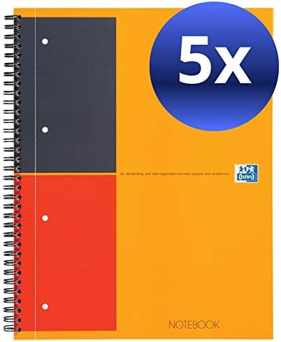Oxford 001 International Classic Notebook 160 Pages [80 sheets] 230x297mm A4plus Orange and Grey Ref N001202 (Pack of 5)