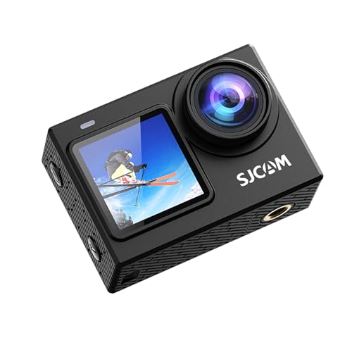Rankomu SJ6PRO - Cámara de acción 4K 60fps, cámara deportiva WiFi de doble pantalla, foto de 24 MP, panel táctil LCD de 2.0 pulgadas, antivibración de 6 ejes, carcasa impermeable de 30 m