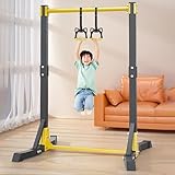 Station de traction sur pied reglable 400 lbs, barre de traction autoportante, pull up station home gym, power tower fitness 11 niveaux, station musculation traction dips (Noir)