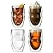 Ozeri Serafino Double Wall Insulated Beverage and Coffee Glasses, 12-Ounce, Set of 4