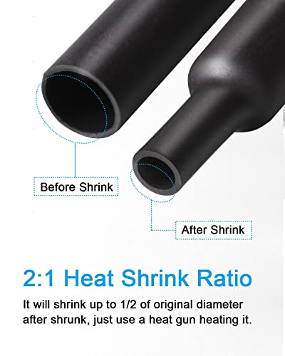 Milapeak 650 Pcs Heat Shrink Tubing Kit, Ul Approved Heat Shrink Tube Wire Wrap, 2:1 Ratio Electrical Cable Sleeve Assortment With Storage Case For Long Lasting Insulation Protection (8 Sizes, Black) #TOP1