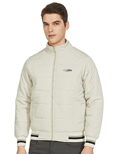 Image of Qube By Fort Collins Men's nylon Standard Length Regular Fit Quilted Bomber Jacket - Winter Warm, Insulated, Ribbed Cuffs, and Stylish Design
