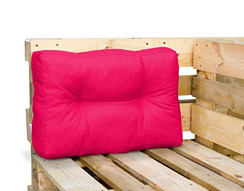 Royal Schneider Lot de coussins pour canapé en palette - Coussin d'assise et coussin d'assise - 120 x 80 cm - 1 coussin de dossier (60 x 40 x 10 cm) - 500-50 framboise