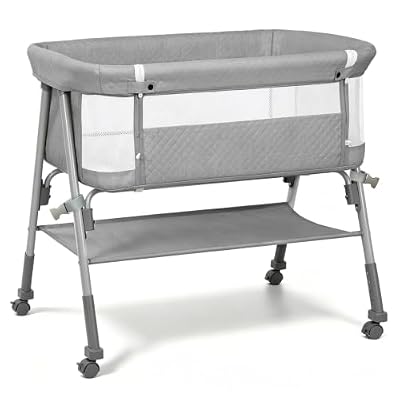 Bolmen 3-in-1 Baby Bassinet Bedside Sleeper for Newborn, Baby Crib Grey
