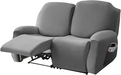 Vista 27 de Fundas de terciopelo elástico para sillas reclinables, fundas para sofá biplaza de 2 cojines, 6 piezas, fundas protectoras para muebles con bolsillo