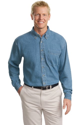 Port Authority Men's Tall Long Sleeve Denim Shirt