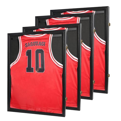 PKHROR 4 Pack Jersey Frame Display Case - Lockable Jersey Frame Shadow Box