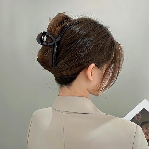 ヘアクリップ 大きめ バンスクリップ へあくりっぷ 大きめしっかり オフィス 髪留め クリップ シンプル ヘアアクセサリー かみどめ クリップ 大きめしっかり 金属 濃密な髪も使用可能 ブラックティーコーヒー