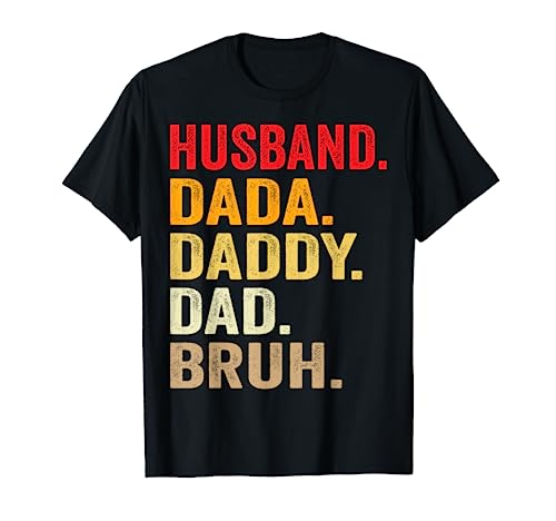 Husband Dada Daddy Dad Bruh Men Funny Fathers Day Vintage Maglietta