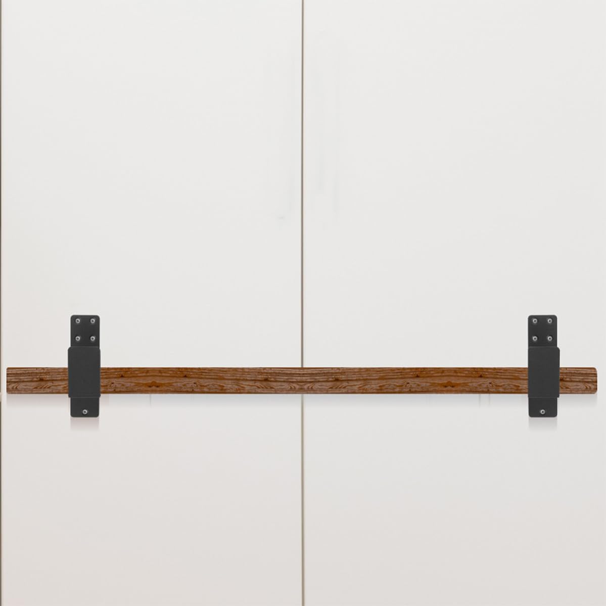 Sicherheitsbarrikadenhalterungen in Stahl mit u förmiger, minimalistischer Halterung, schwarz, 1 Satz, für Scheunentore und Haussicherheitsanwendung
