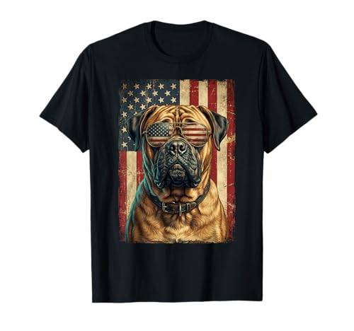 American Flag Bullmastiff Patriotic Dog Owner T-Shirt