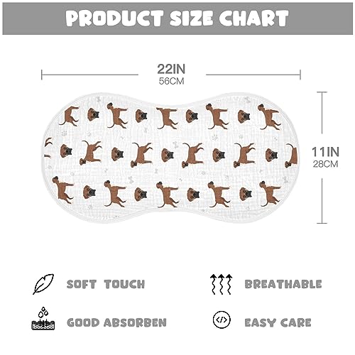 Boxer Dog Pattern Muslin Burp Cloths for Baby 2 Pack Soft 100% Cotton Baby Washcloths Bibs for Boy Girl2