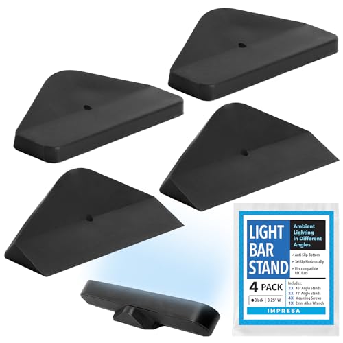 IMPRESA 4 Pack Ambient Lighting – Angled No-Slip Feet & Mood Stand for Philips Hue Light Bar (Play...
