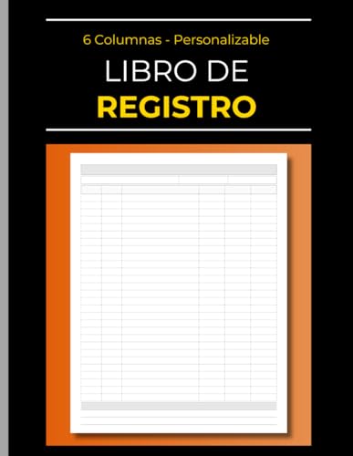 Imagen de Libro de Registro Personalizable de 6 Columnas: Libreta de Contabilidad y Libro Mayor Simple para Operaciones
