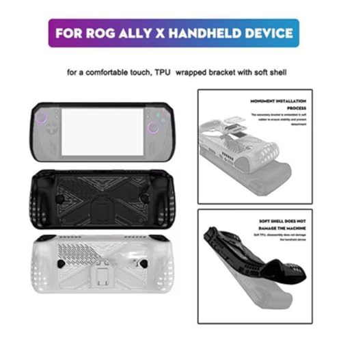 JOYSOG Rog Ally X TPU Protective Cover for ASUS Rog Ally X 2024 Gaming Console Skin Cover Handheld Protector Case Accessories (Black)