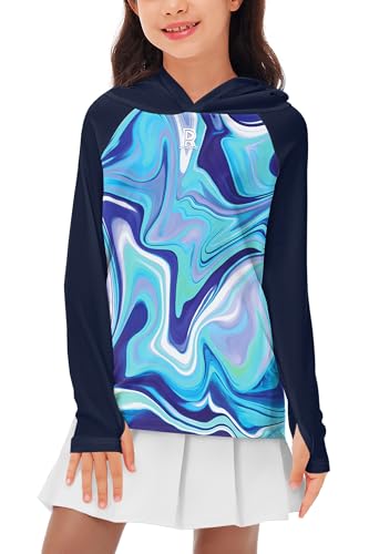 Image of Remimi Kids Sun Shirt Rash Guard Quick Dry Sun Protection Athletic Hoodie Hiking Shirts 3-12 Years