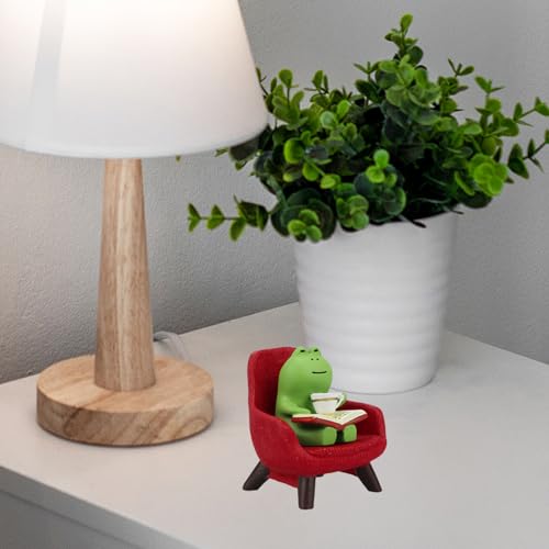 image for Refintural Miniature Frog Figurines - Funny Frog Sculpture for Shelf, 