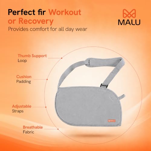 Image of Arm Sling for Fracture & Shoulder Support - Breathable Pouch with Adjustable Strap, Padded for All-Day Comfort - Men & Women, Left /Right Arm (L)