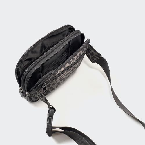 Image of Pander Everywhere Belt Bag for Women, 5 Zipper Pockets Nylon Crossbody Fanny Pack Purse (Grey Leopard)
