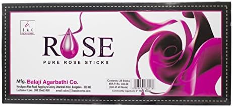 Pure Rose Incense Sticks 25 Sticks- Balaji Agarbatti Co.