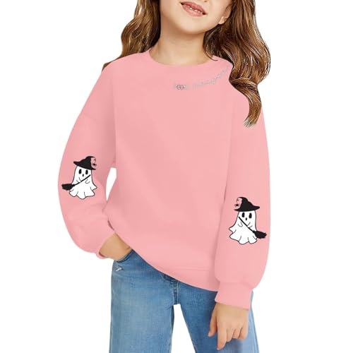 Teen Girls Pullover Sweatshirts Halloween Graphic Long Sleeve Kids Youth Long Sleeve Fleece Active Sport Jacket Coat3
