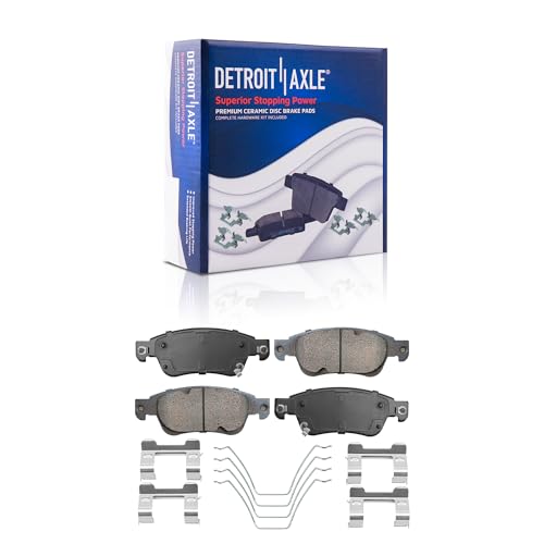Image of Detroit Axle - Front Brake Kit for 2008-2013 Infiniti G37, 2007-2008 G35 | 2014-2015 Q60, Drilled & Slotted Disc Brake Rotors Ceramic Brake Pads w /Hardware Replacement [12.99 inch Rotors]