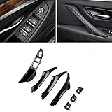 Jaronx 7PCS Door Handle Kit for BMW 5 Series F10/F11,Driver Side Window Switch Armrest+ Passenger Door Pull Handle+Window Switch Covers for BMW 520 523 525 528 530 535 (2010-2016) (Black)